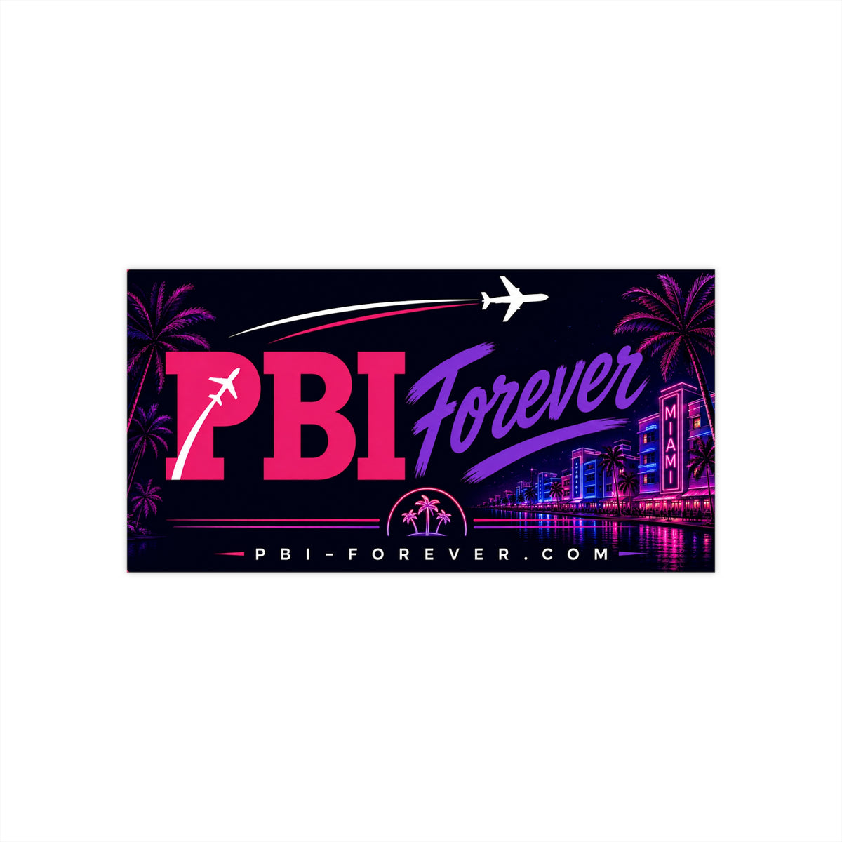 PBI Forever Miami Nights Bumper Sticker